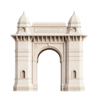 Gateway of india monument architecture with detailed stone structure, cut out png