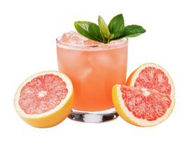 Refreshing grapefruit cocktail with mint and ice png
