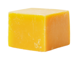 Block of cheddar cheese isolated on white background png