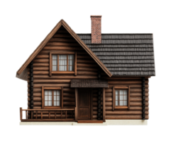Cozy wooden cabin with rustic architecture and a-frame roof png