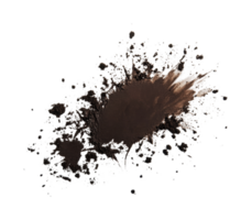 Dynamic mud splash on black background creating abstract shapes png