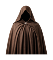 Hooded cloak with enigmatic face concealed in shadow png