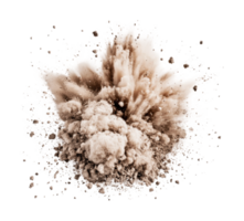 Dynamic explosion of beige powder on black background capturing motion and texture png