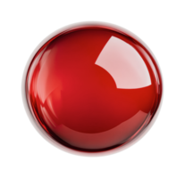 Glossy red button with reflective surface design png