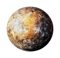 Detailed view of mercury's surface showcasing color variations and texture png
