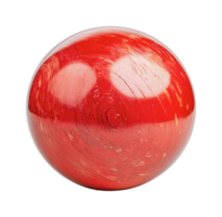Shiny red wooden sphere with textured surface png