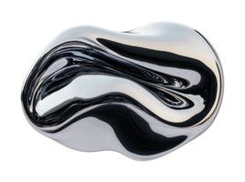 Abstract metallic sculpture with smooth curves and reflective surface png
