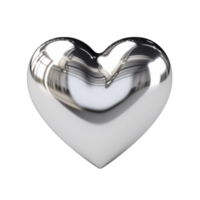 Shiny metallic heart a polished reflective surface png