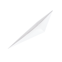 White paper airplane soaring through the air sharp edges png