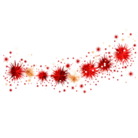 Beautiful red fireworks bursting in a sparkling pattern png