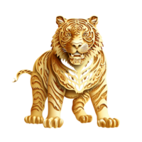 Powerful golden tiger sting proudly an intense gaze png