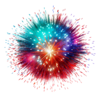 Vibrant explosion of multicolored fireworks in a zzling display png