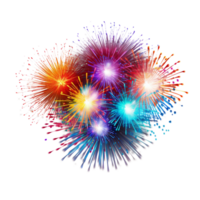 Multicolored fireworks exploding in a zzling night sky png