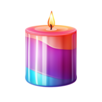 Colorful gradient cle a flickering flame on top png