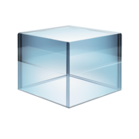 glass cube a reflective surface sharp edges png