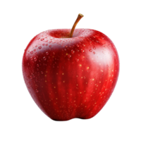 Shiny red apple tiny water droplets on its surface png