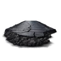 Cracked broken asphalt piece jagged edges a rough texture png