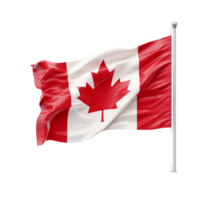 Waving Canadian flag a red maple leaf in the center red white colors png