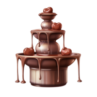 Multitiered chocolate fountain dripping chocolate png