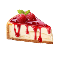 raspberry cheesecake a golden crust a drizzle of sweet red sauce png