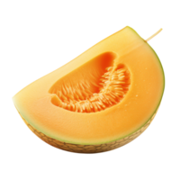 Large slice of cantaloupe seeds still intact showing its color natural texture png