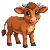 brown calf in the grass is isolated on transparent background png