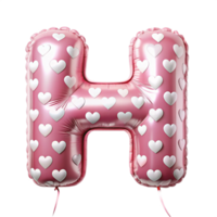 alphabet H in the shape of Balloon and hearts in the balloon is isolated on transparent background png