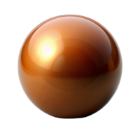 shinny 3d brown ball is isolated on transparent background png