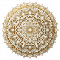 Circular pattern in the form of a 3d mandala is isolated on transparent background png