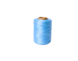Blue thread spool isolated on transparent background png
