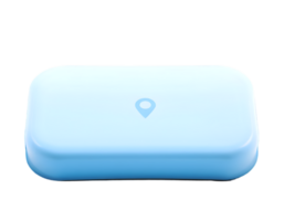 Realistic 3d Detailed Blue Button with Location Pin Icon png
