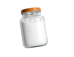 Glass jar with sour cream isolated on transparent background png