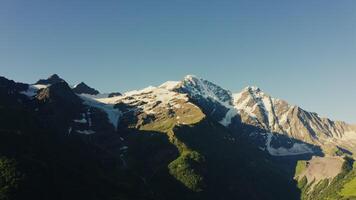 Aerial view of the mountains seen from a high vantage point photo