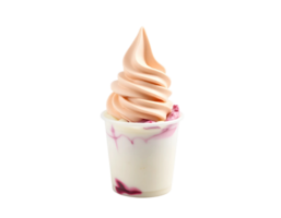 Frozen yogurt in a paper cup isolated on a transparent background png