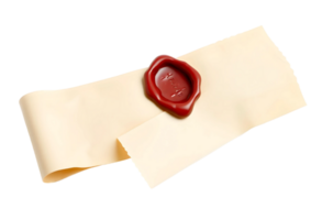 Blank wax seal stamp with wax seal isolated on transparent background png