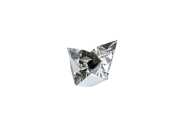 Crumpled silver foil isolated on transparent background png