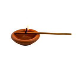 Realistic 3d Clay Diwali Diya Lamp Isolated on Transparent Background png