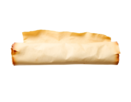 Old paper scroll isolated on transparent background png