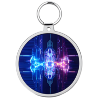 Keychain with abstract circuit on a transparent background png