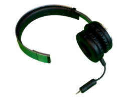 Realistic 3d Green Headphones Isolated on Transparent Background png