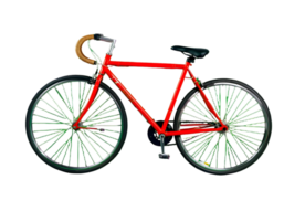 Red bicycle isolated on transparent background png
