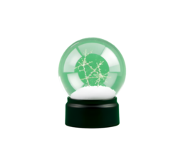 Snow globe with snowflake inside isolated on transparent background png