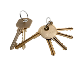 Real estate keys on a trinket isolated on a transparent background png