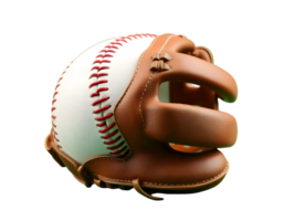 Baseball ball with glove isolated on transparent background png