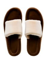 Pair of Brown Slippers Isolated on Transparent Background png