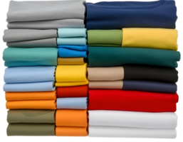 Stack of colorful shirts isolated on a white background png