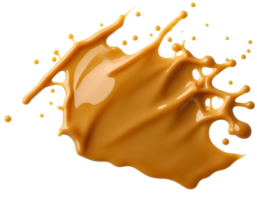 Realistic 3d caramel splash isolated on transparent background png