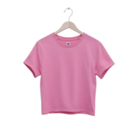 Pink t-shirt on a hanger, isolated on transparent background png