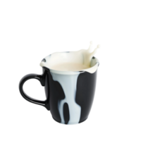 Coffee cup with milk splash isolated on transparent background png