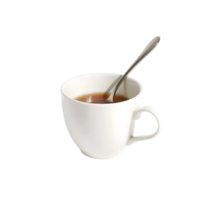 Cup of tea with spoon isolated on transparent background png